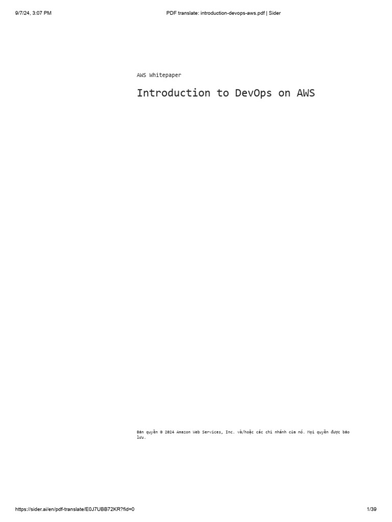 Introduction Devops Aws - Vietnamese | PDF