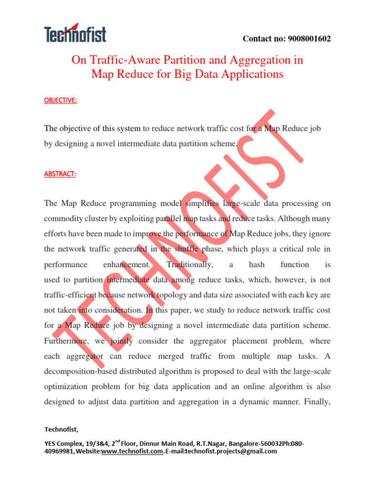 On Traffic-Aware Partition and Aggregation in MapReduce Technique | PDF ...
