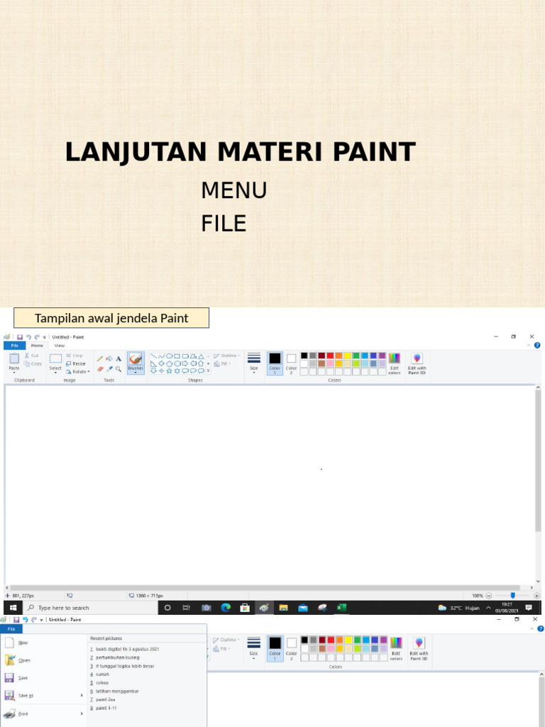 Lanjutan Materi Paint Menu File | PDF