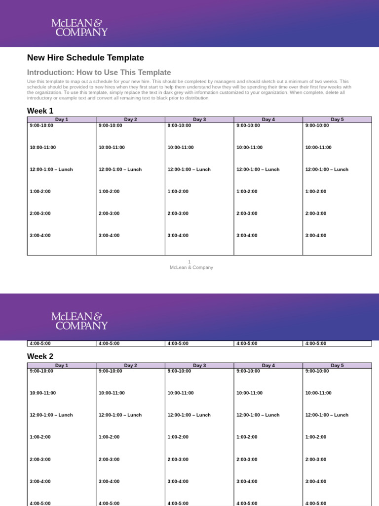 New Hire Schedule Template | PDF | Cooking, Food & Wine