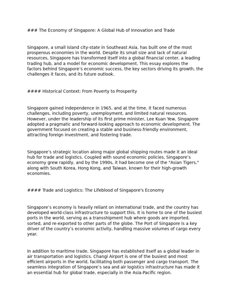 Singapore's Economic Growth Insights | PDF | Singapore | World Politics