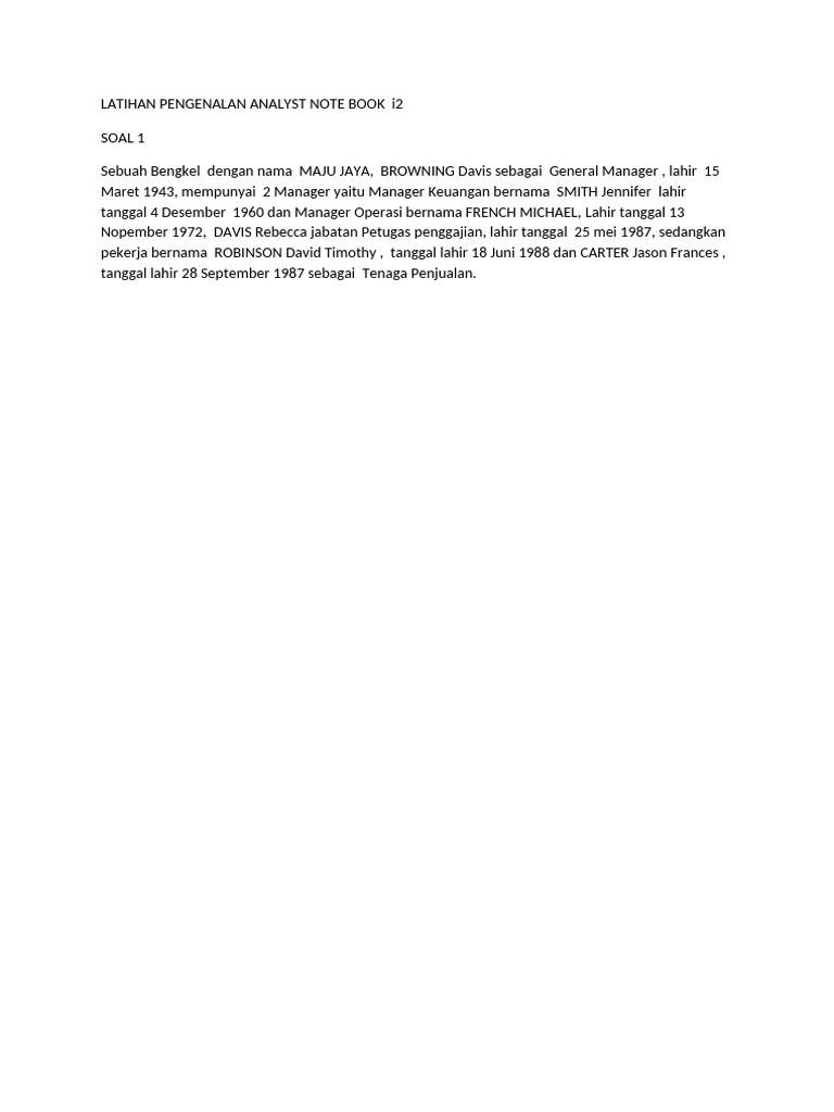 Latihan Pengenalan Analyst Note Book I2 | PDF