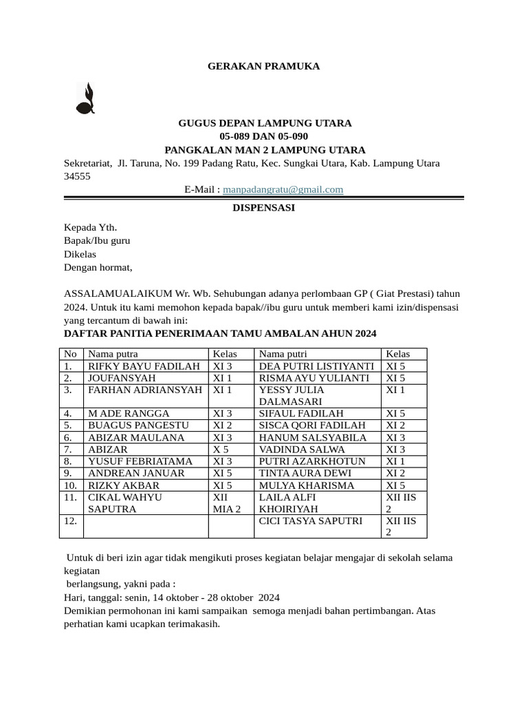 dispensasi gp man 2 lu | PDF