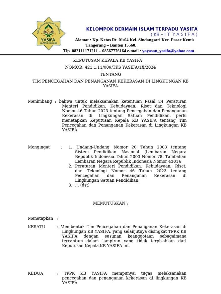 Contoh Sk Tppk | PDF