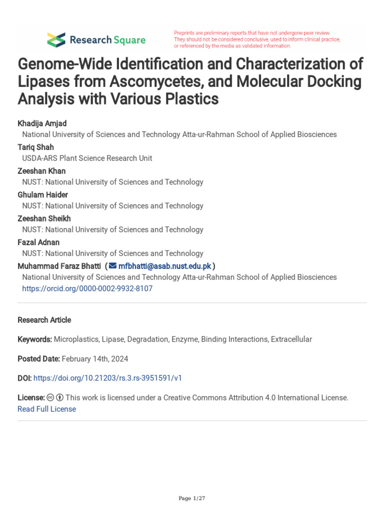 Genome-Wide Identification and Characterization of | PDF