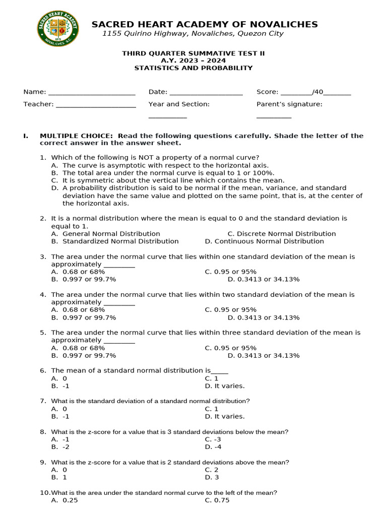q3 St2 Math11 Stats and Proba | PDF