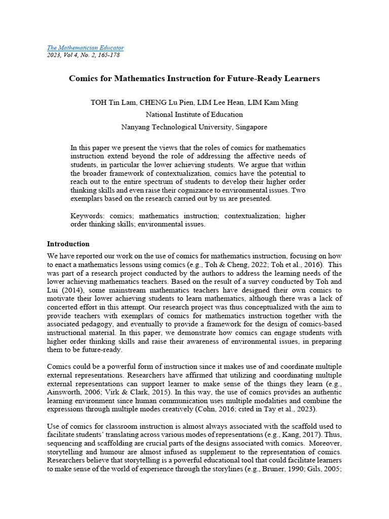 11 - Comics For Mathematics Instruction | PDF