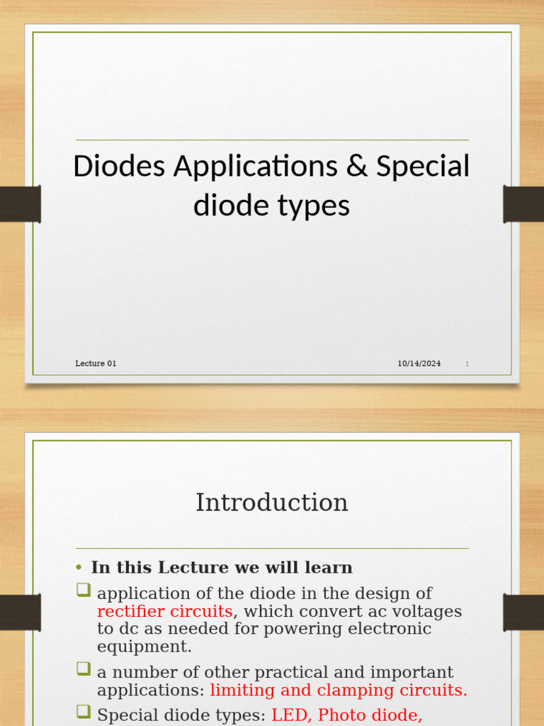 Lect 05 Diodes and Applications - Part2 | PDF