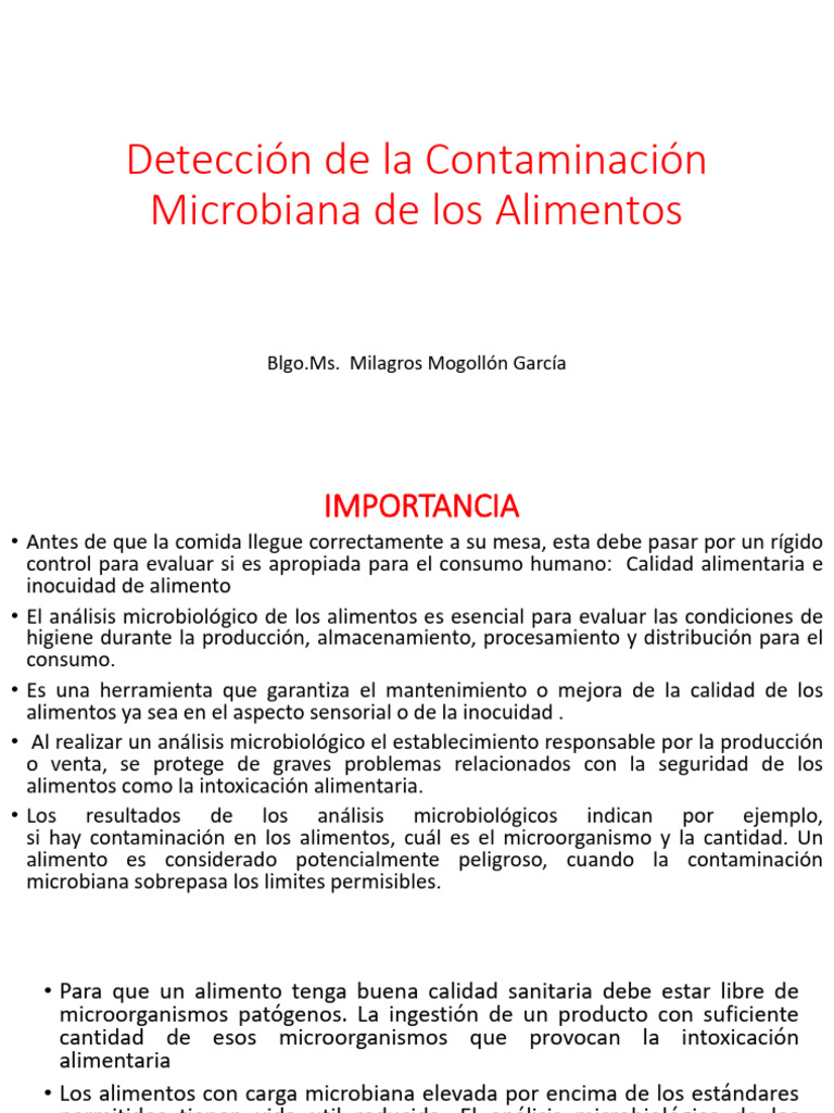 Deteccion de La Contaminacion de Alimentos | PDF