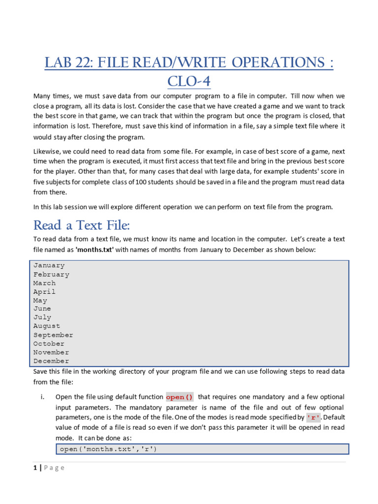 Lab Session 22 | PDF