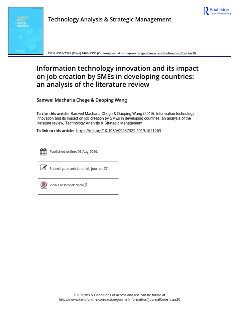 Information Technology Innovation and Its Impact On Job Creation by ...