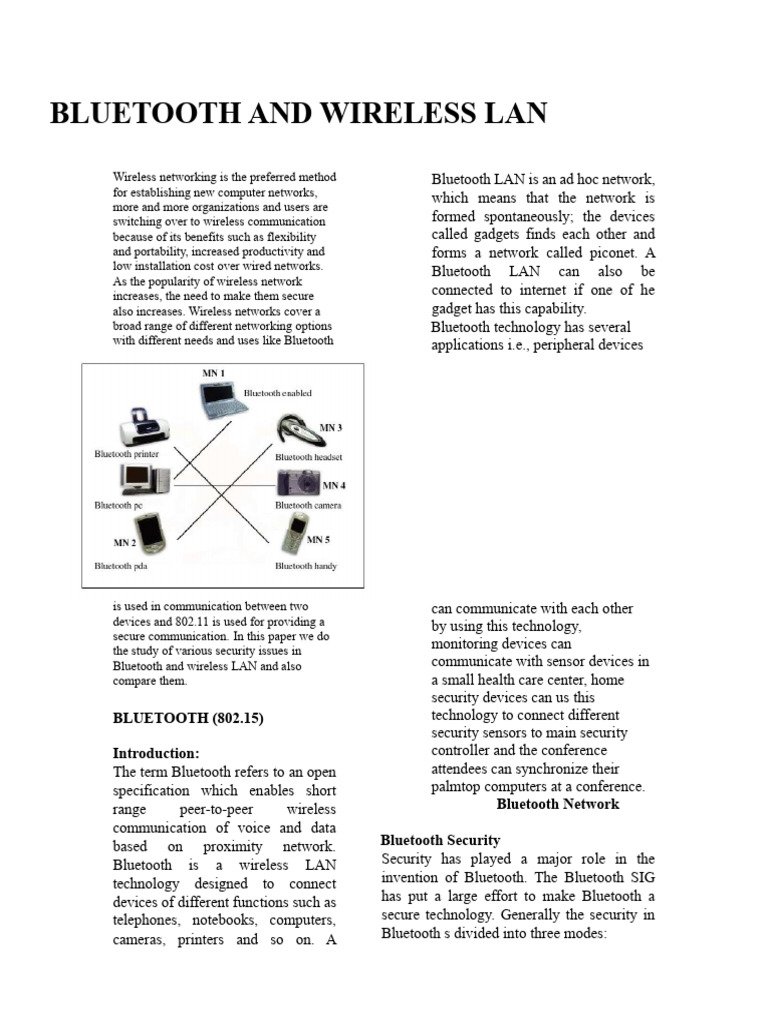 Bluetooth and Wireless LAN Security Issues | PDF | Bluetooth | Computer ...
