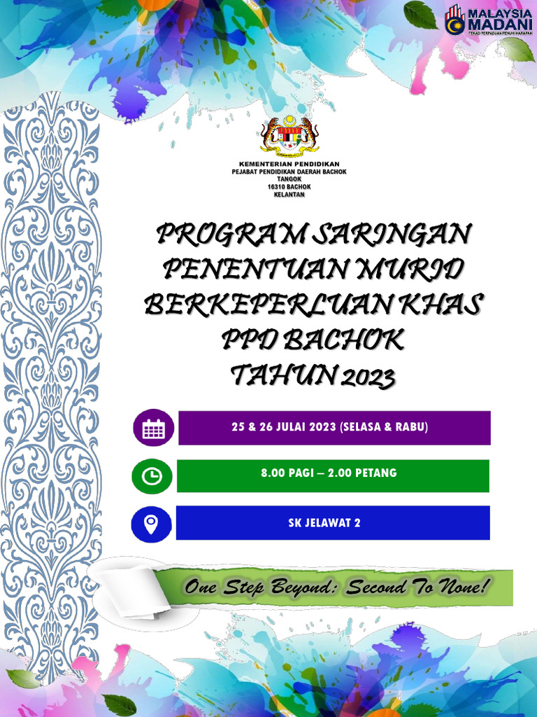 Program Saringan Murid Khas PPD Bachok | PDF