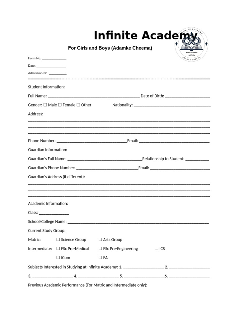 infinite-academy-admission-form-pdf