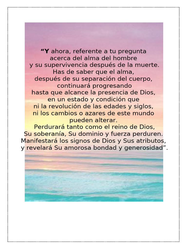 Devocional 2 La Vida Después de La Muerte y El Alma | PDF | Alma ...