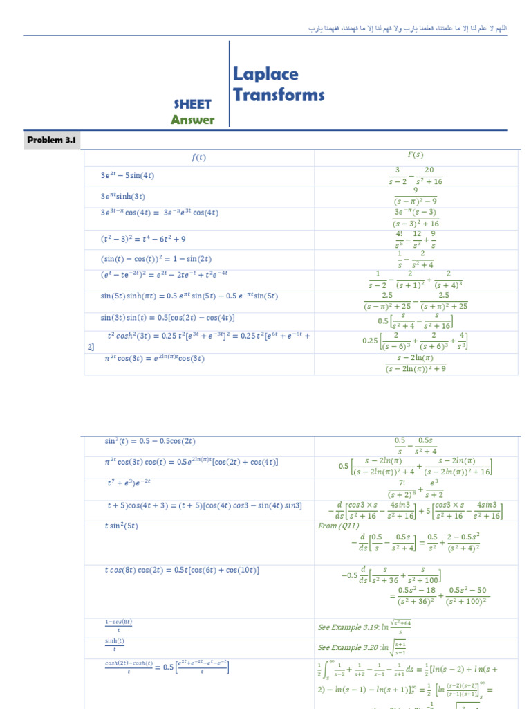 Ch3 Laplace Sheet Answer | PDF