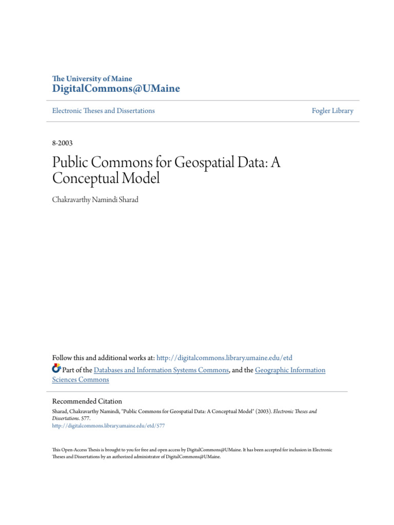Public Commons For Geospatial Data: A Conceptual Model: Digitalcommons ...