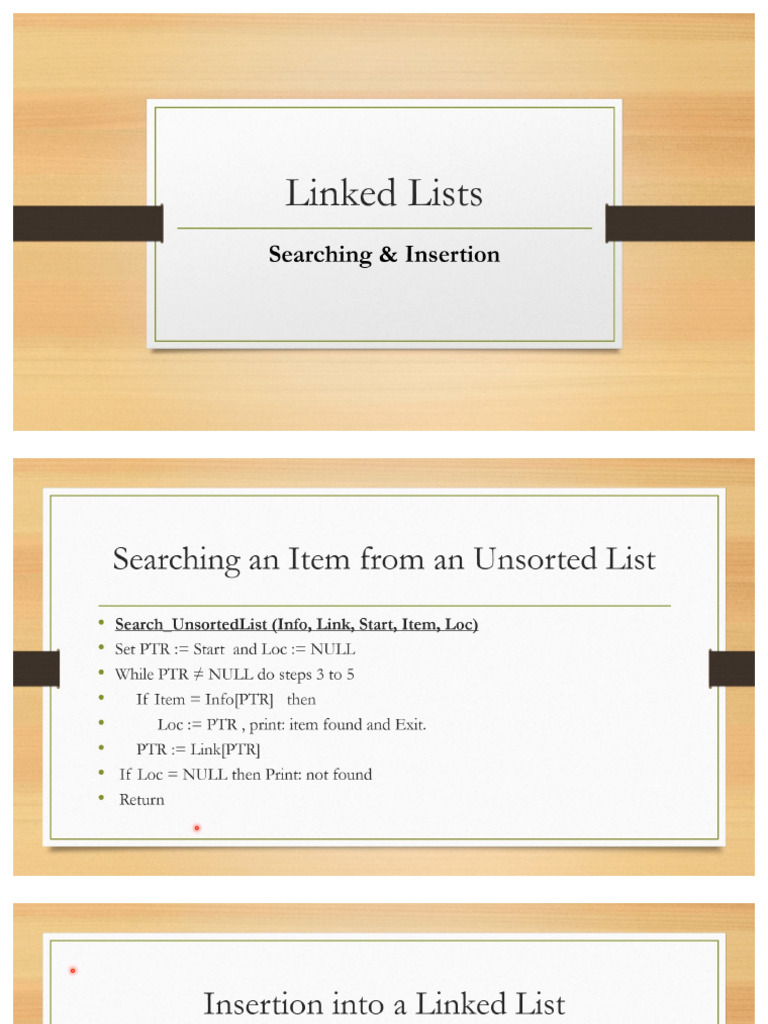 10 Linked List Searching and Insertion | PDF