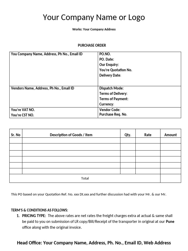 33 Purchase Order | PDF