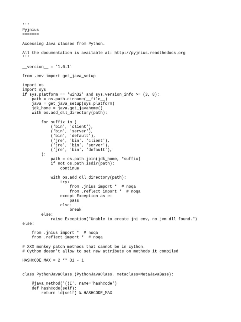 Accès Java depuis Python avec Pyjnius | PDF