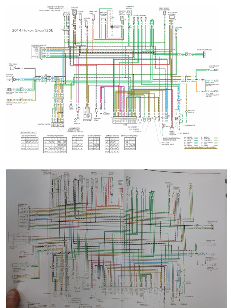 Honda 125 2014 and 2018 Grom - Wiring Diagram - Doc.pdf (SHARED) | PDF