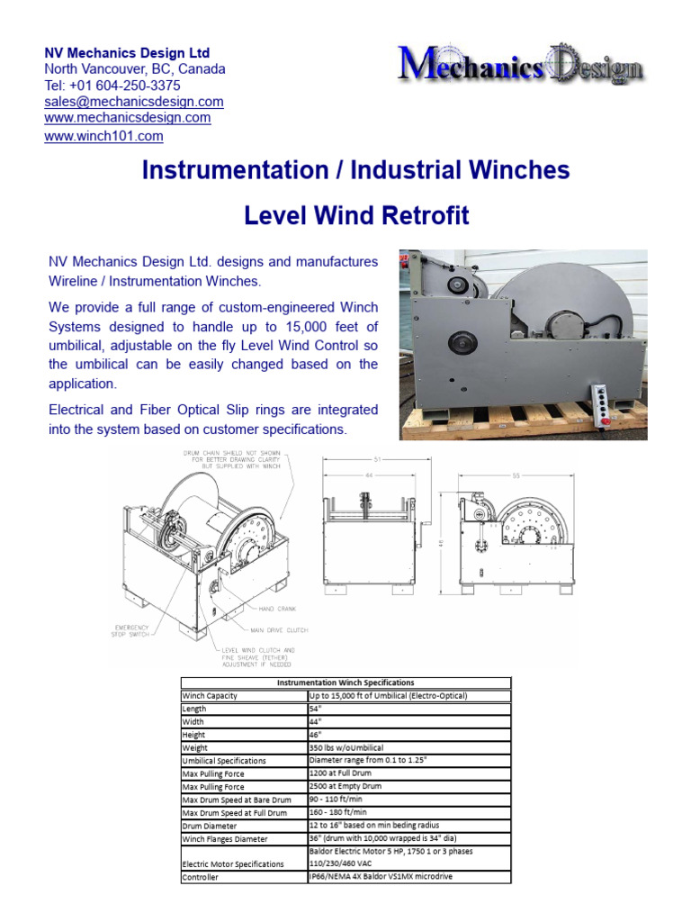 NV Mechanics Design Electric Winches 2013 - Letter | PDF