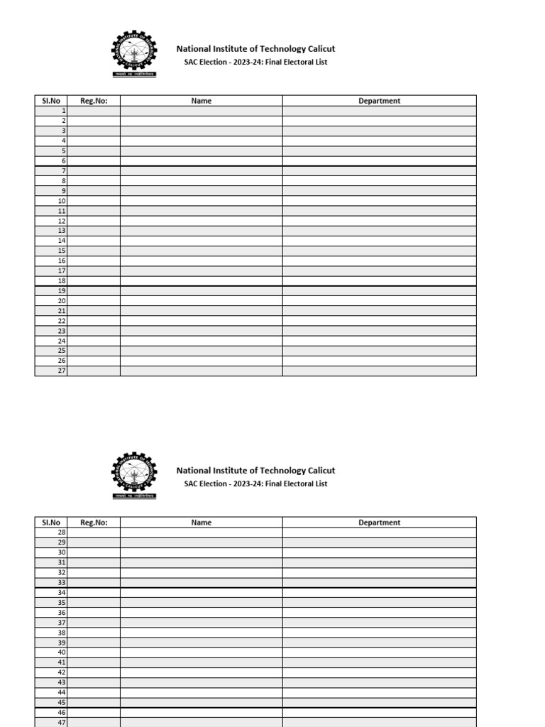 National Institute of Technology Calicut: SAC Election - 2023-24: Final ...
