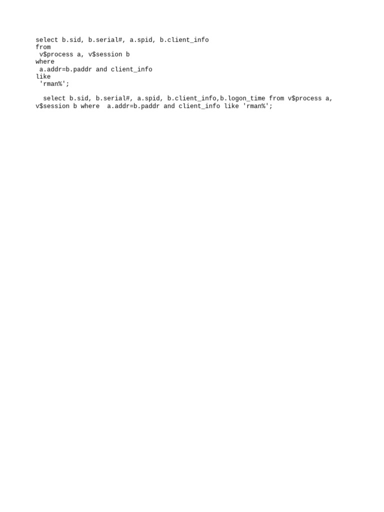 Check rman hung jobs pdf