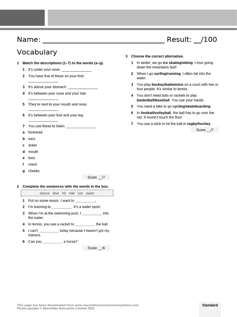 A2 U3 Test Standard | PDF
