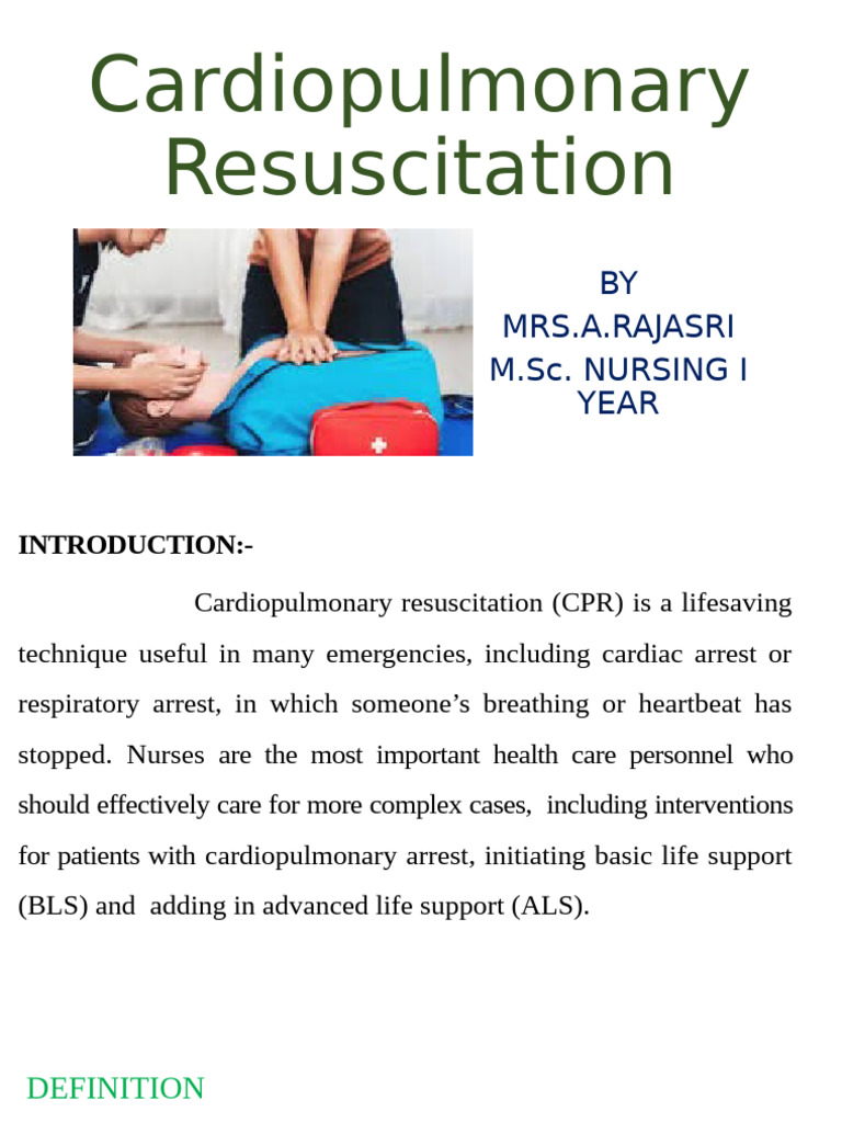 Cardiopulmonary Resuscitation 1 | PDF