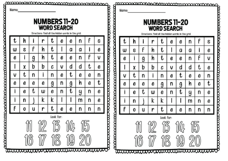 Worksheet 1120 Word Search PDF