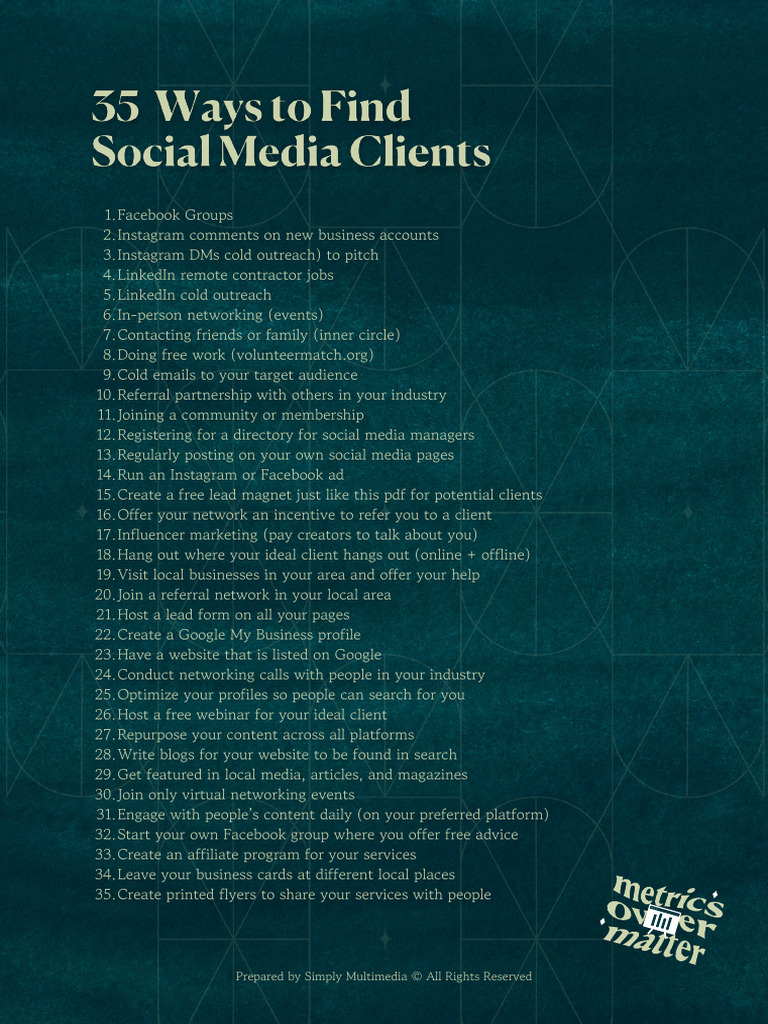 Finding Clients for Social Media Marketing | PDF