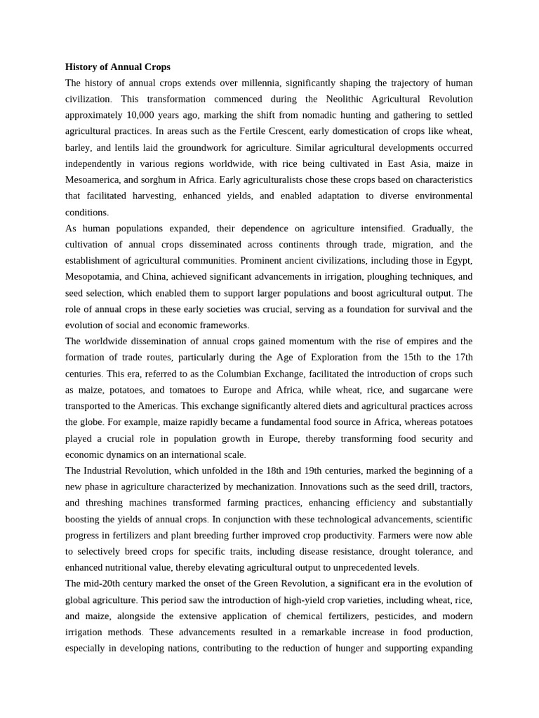 History, Distribution, and Production | PDF | Agriculture | Science ...