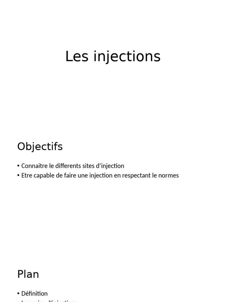 Les injections pdf