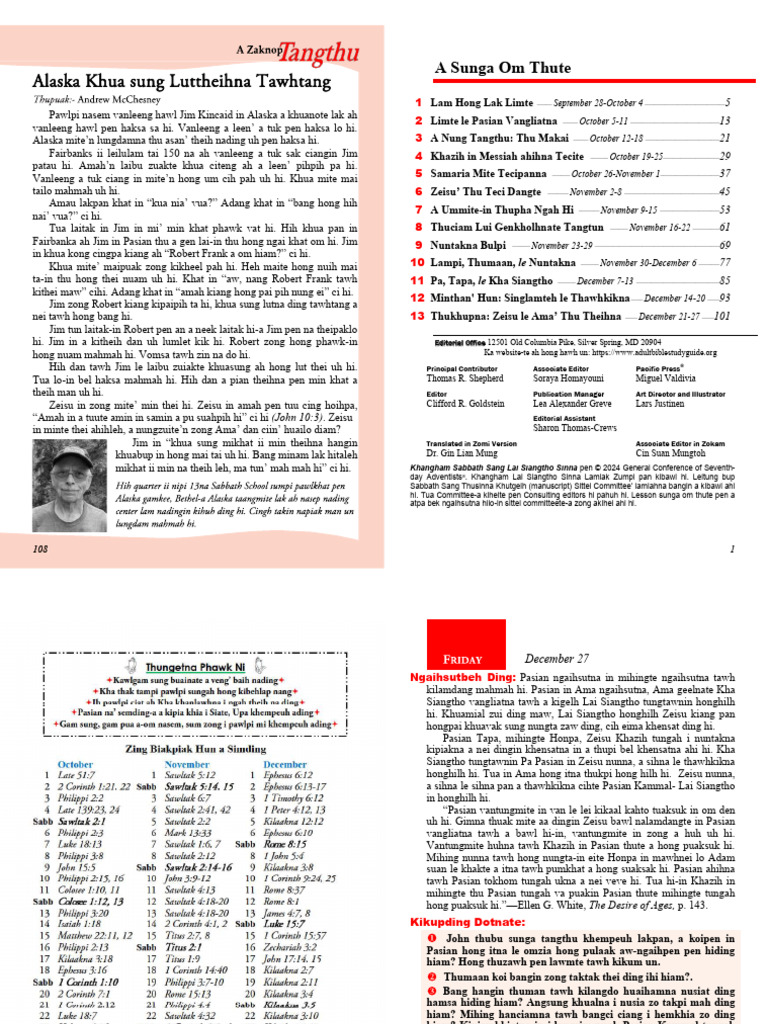SS Lesson 4th QTR 2024 MUC Fold | PDF | Seventh Day Adventist Church