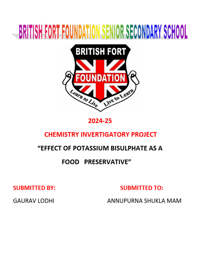 Class 12 CHEMISTRY Project 07-12004 | PDF