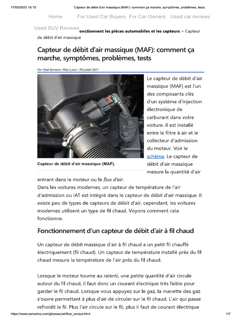 Capteur de Débit D'air Massique (MAF) PDF — free download
