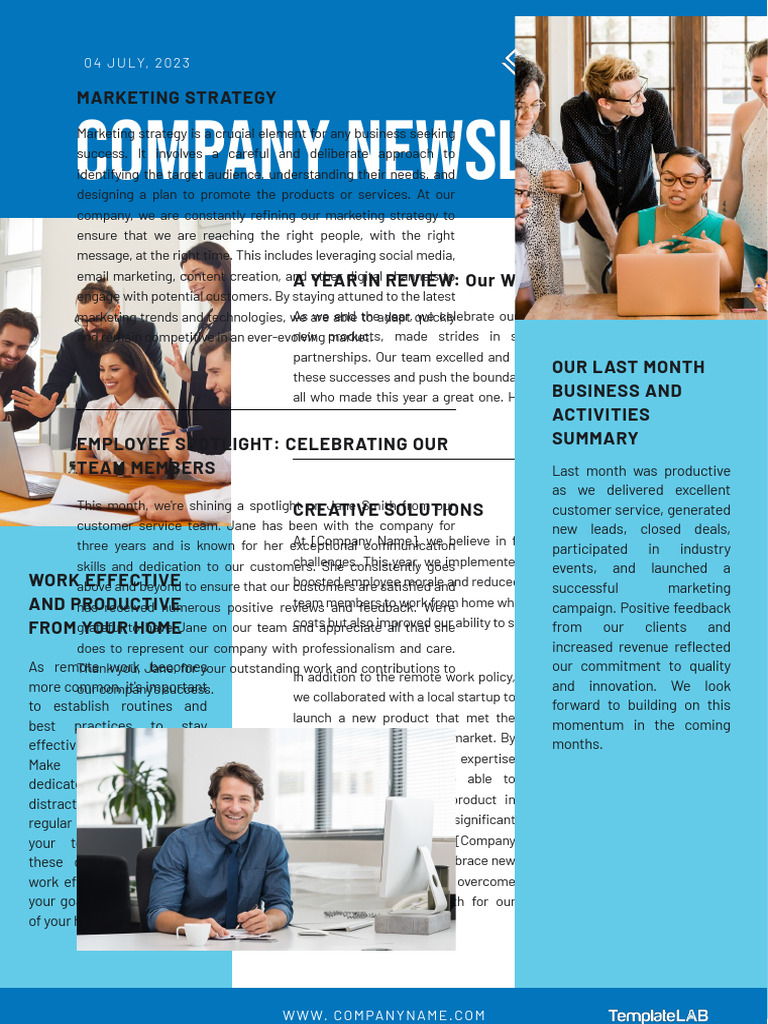 Company Newsletter Templates | PDF