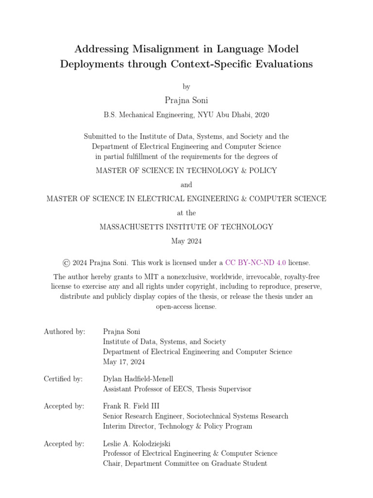 Addressing Misalignment in Language Model Deployments Through Context ...