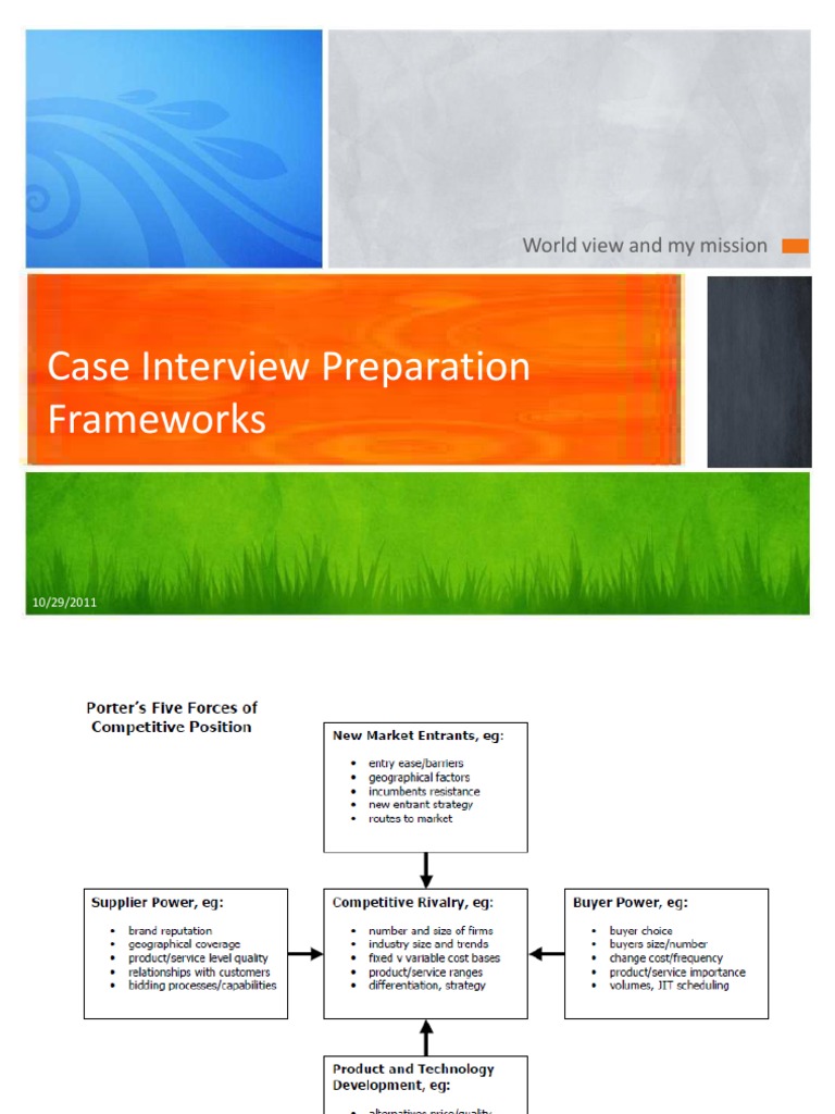 Case Interview Preparation Frameworks PDF Change Management