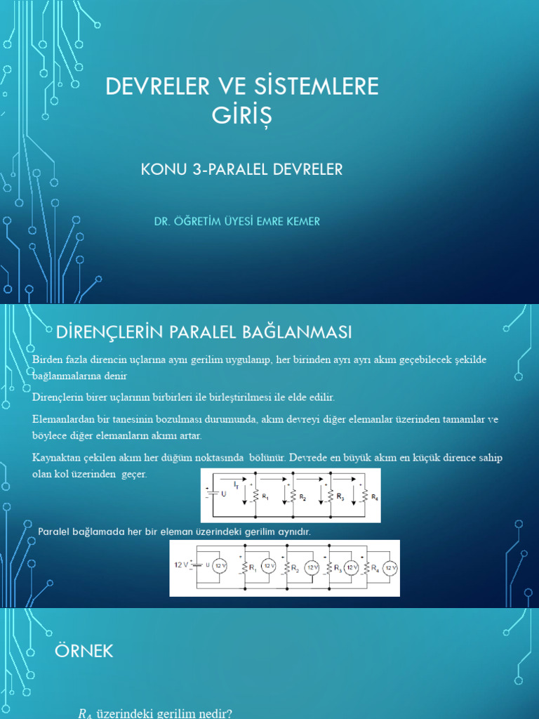 Devreler Ve Si̇stemlere Gi̇ri̇ş 3 | PDF