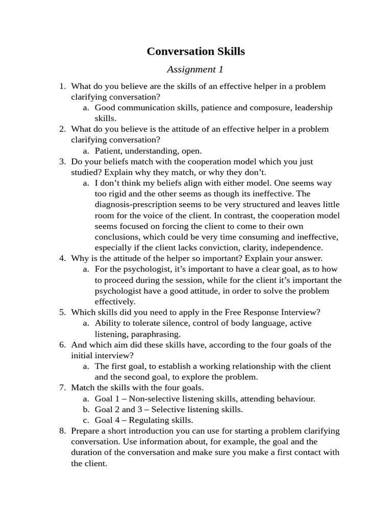 Conversation Skills | PDF