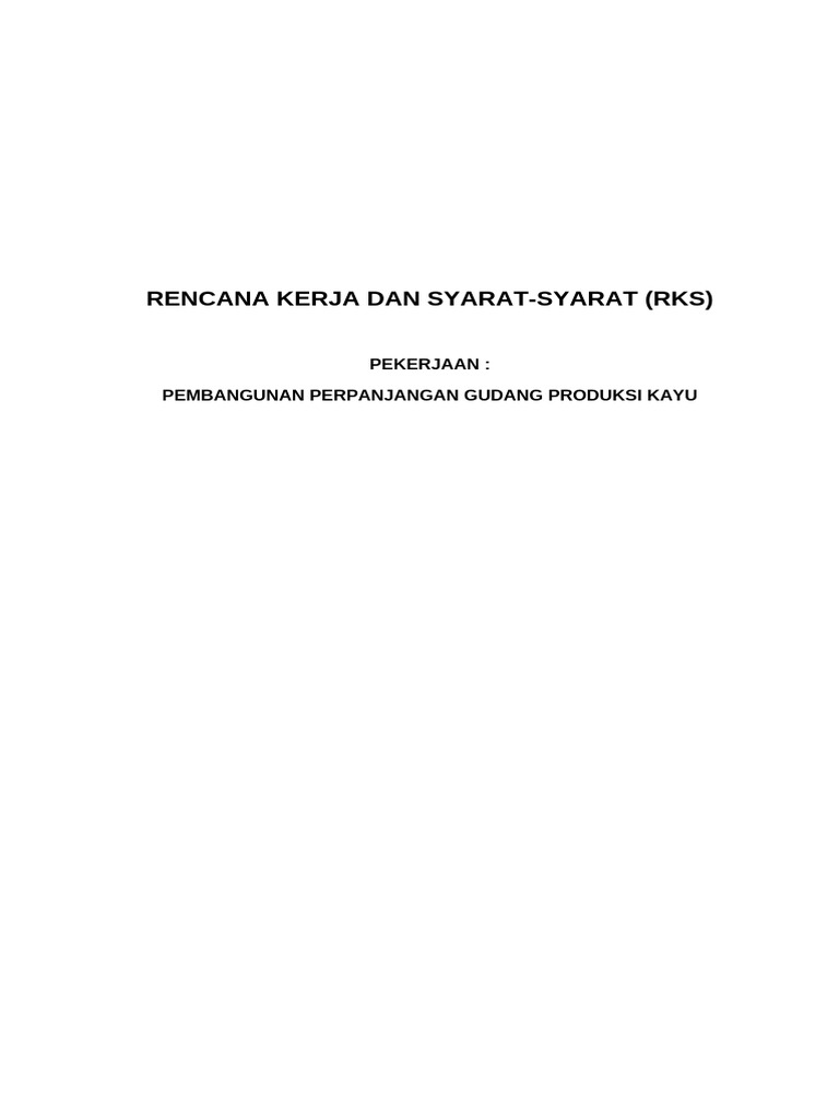 Rencana Kerja Pembangunan Gudang Kayu | PDF