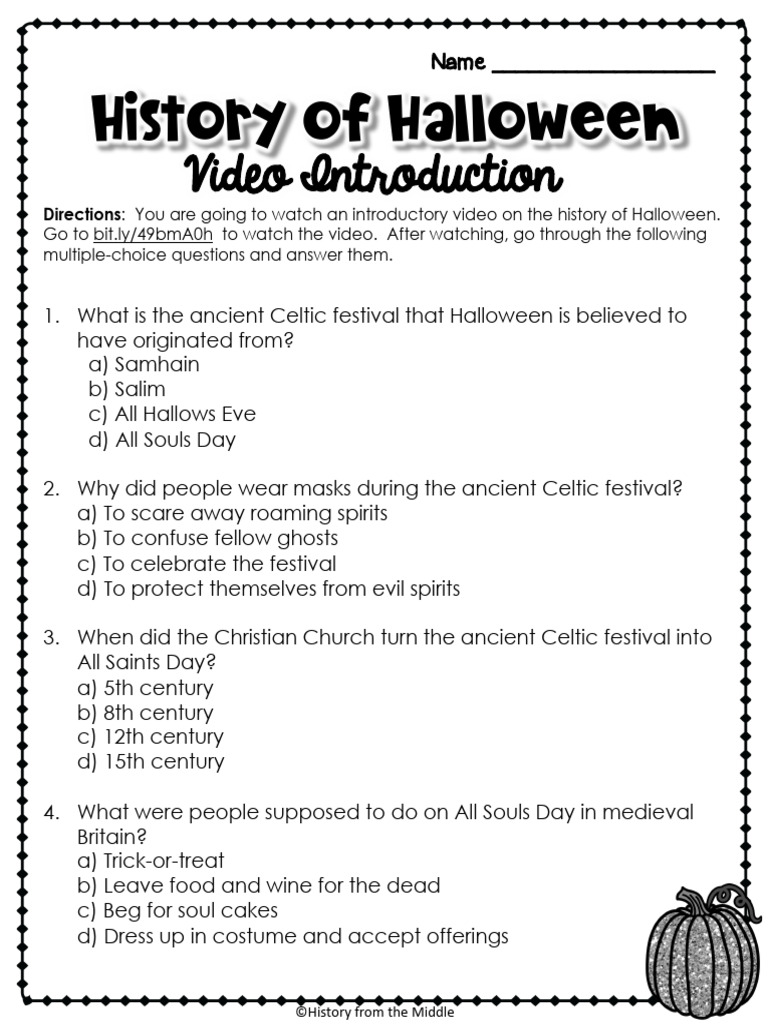 02History of HalloweenVideo Questions and Interactive Game PDF