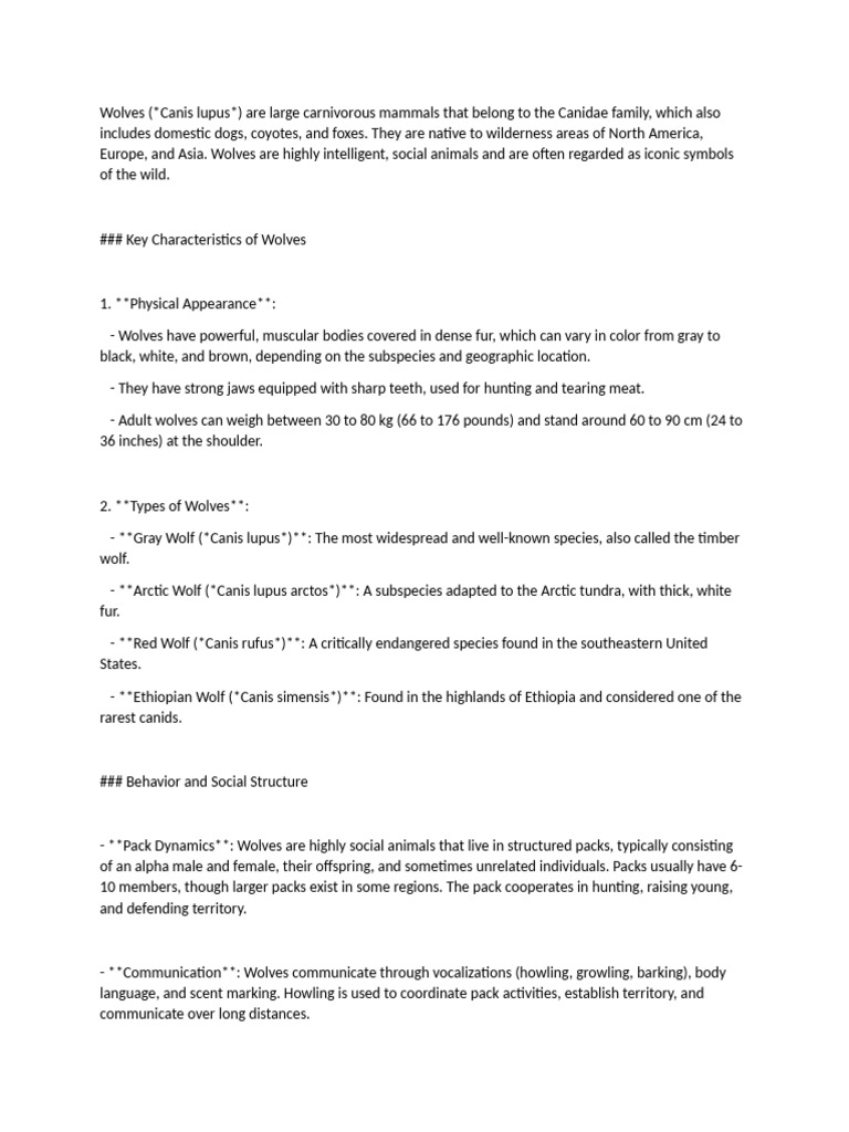 WOLVES | PDF