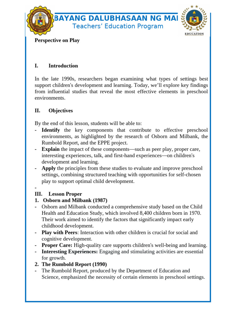 Perspective in Play | PDF