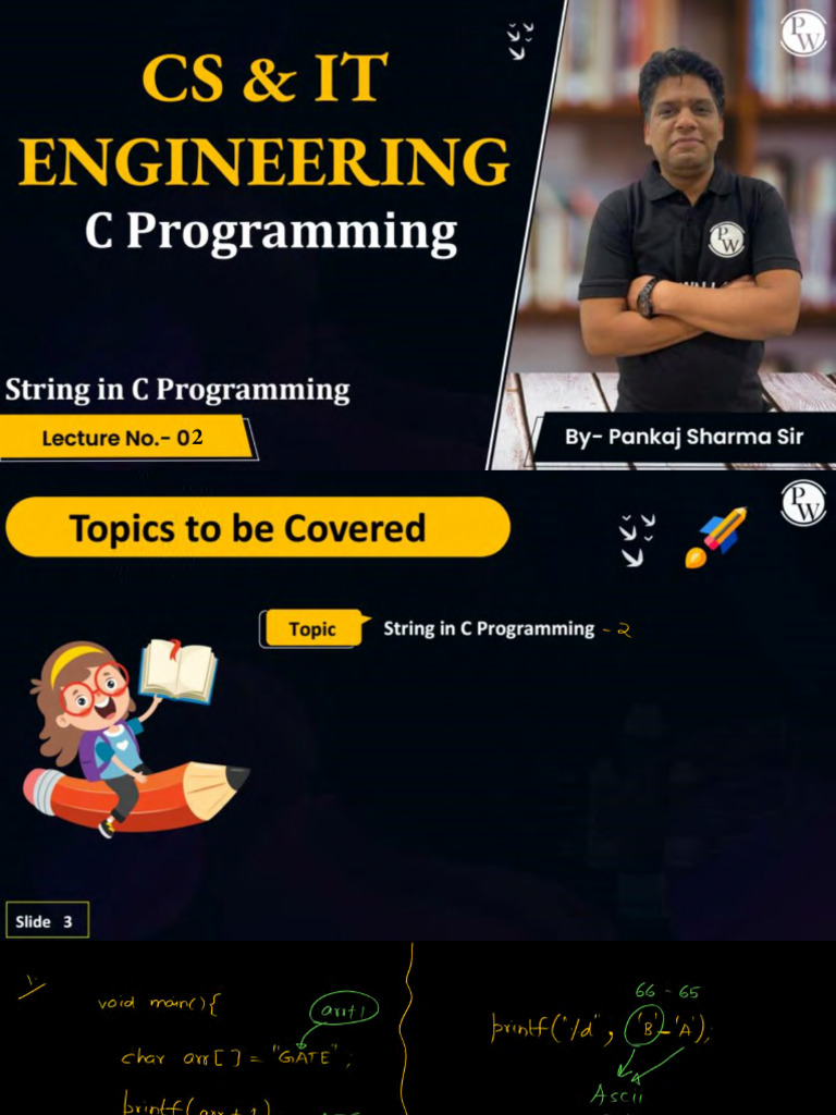 String in C Programming 02 - Class Notes | PDF
