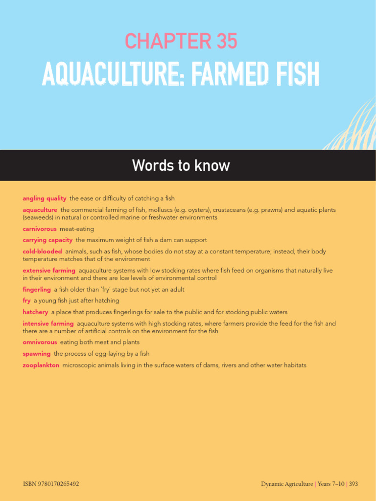 Unit 5 Chapter 35 Aquaculture Farmed Fish | PDF
