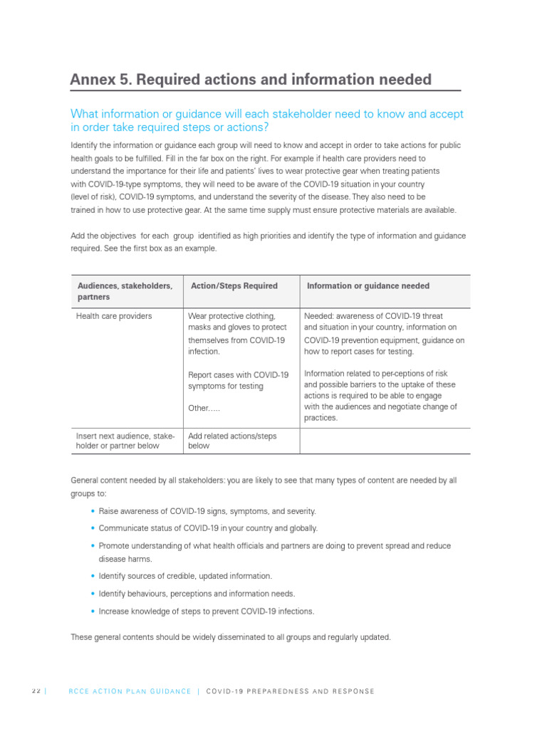 Annex 05 RCCE Actions and Informations Needed | PDF | Personal ...