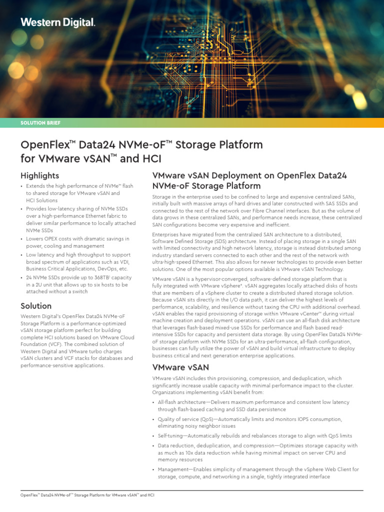 Solution Brief Openflex Data24 Nvme of Storage Platform For Vmware Vsan ...